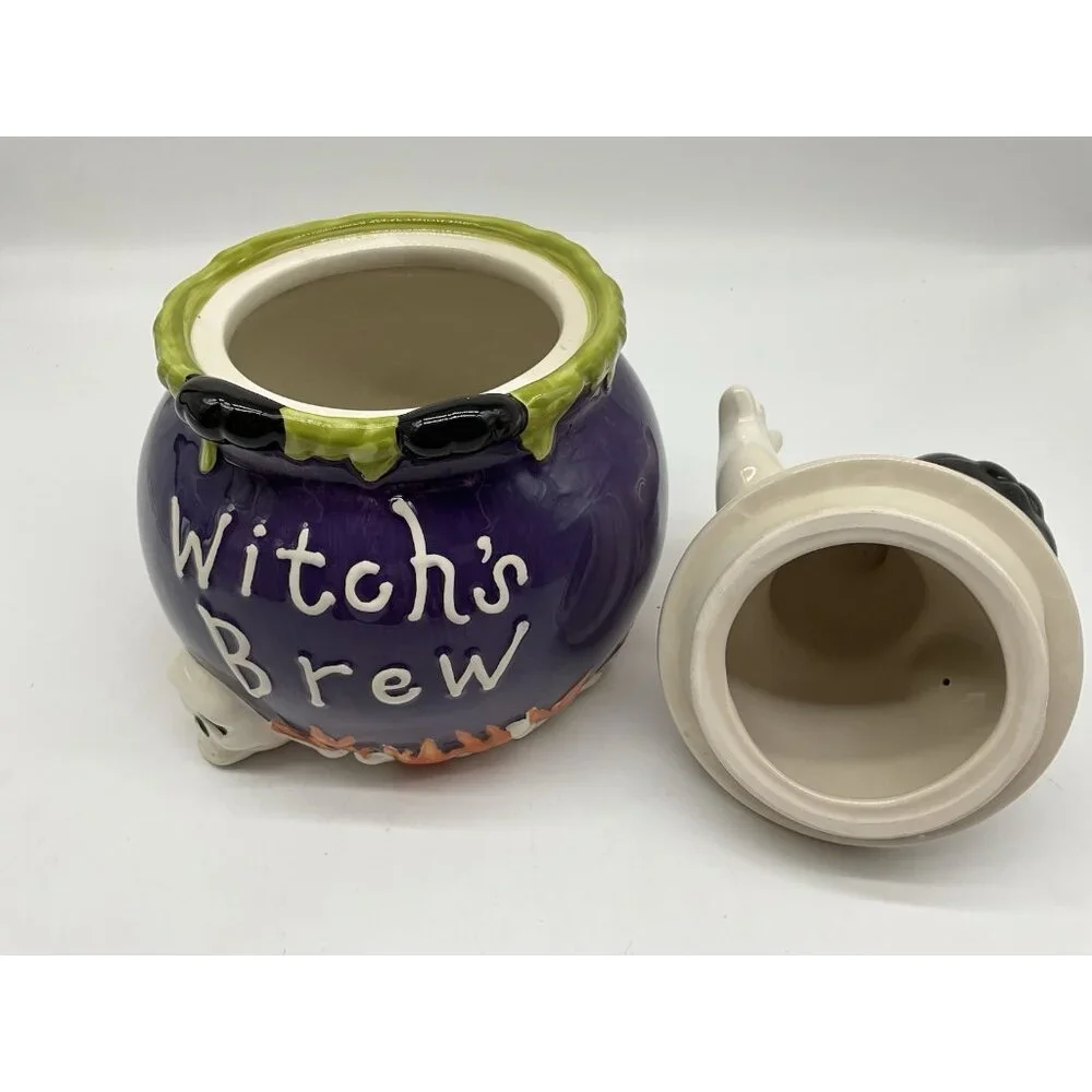David's Cookies Vintage Halloween Witch's Brew Cookie Jar Kitchen Collectible
